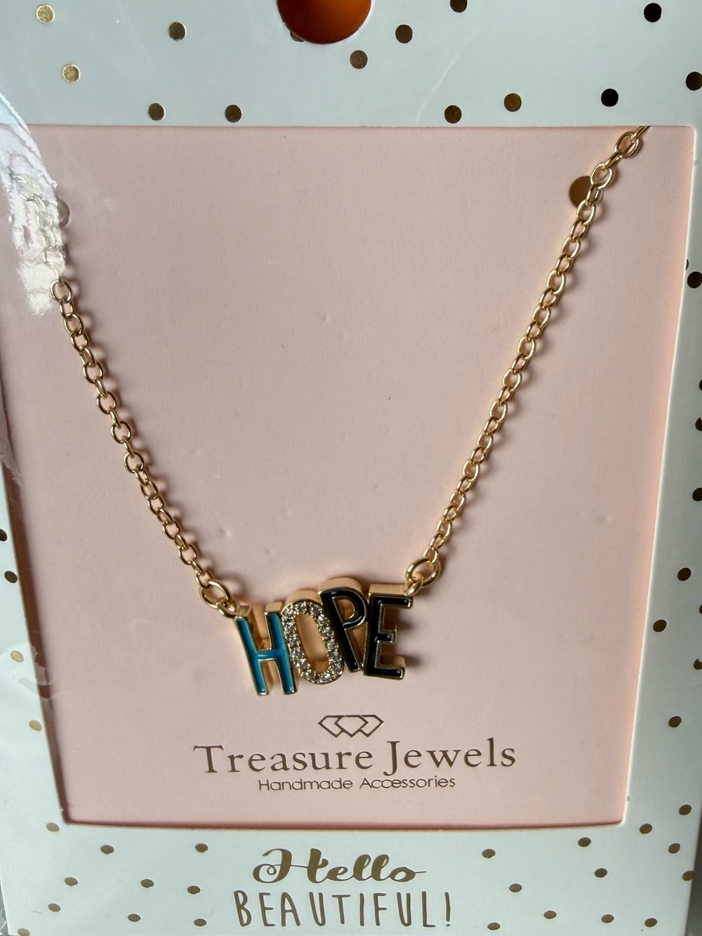 Treasure Jewels Gold HOPE Necklace New
